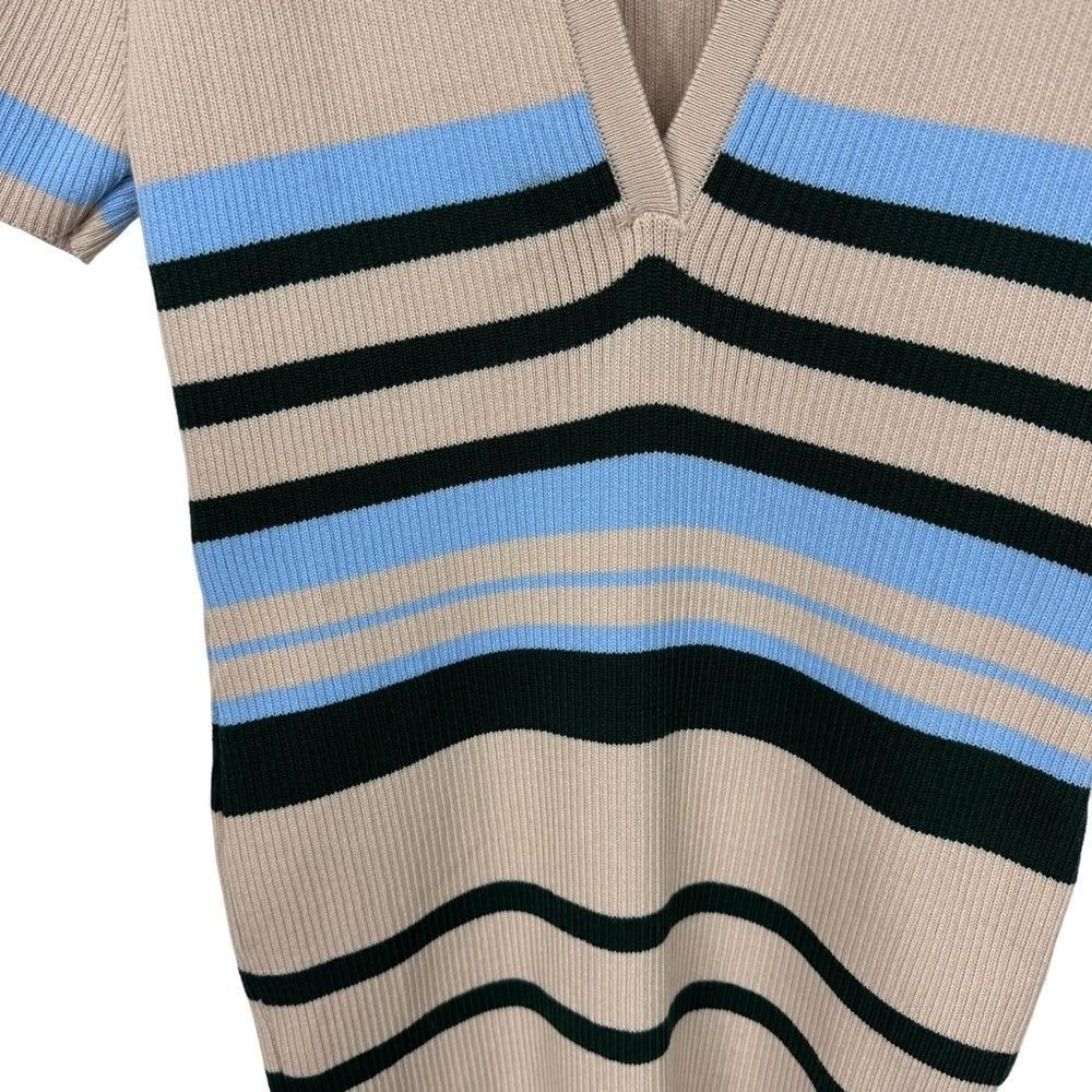 Zenobia Ribbed Knit Collared Mini Dress, small - Picture 8 of 11